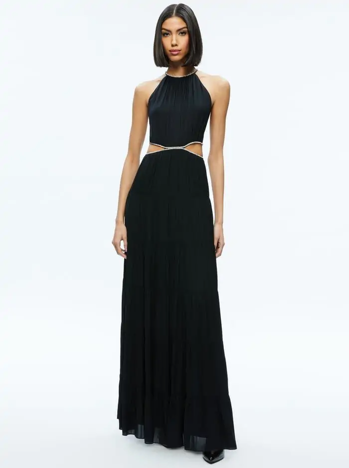 MYRTICE EMBELLISHED CUT OUT MAXI DRESS